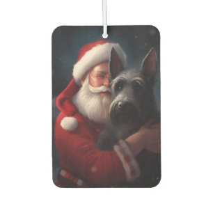 Désodorisant Pour Voiture Père Noël Écossais Terrier Fêtes de Noël