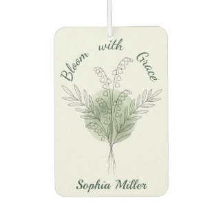 Désodorisant Pour Voiture Personalized Lily of the Valley Custom Floral Name