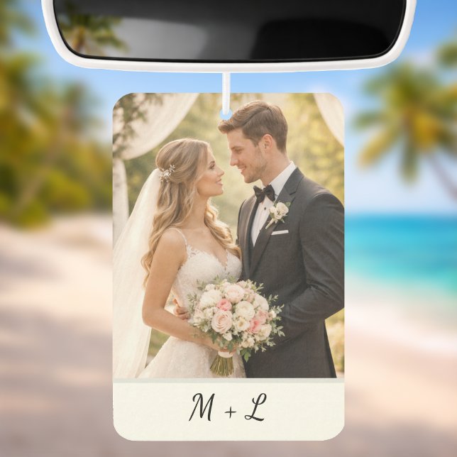 Désodorisant Pour Voiture Personalized Wedding Photo With Initials  (Créateur téléchargé)
