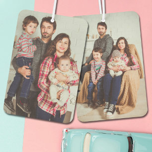 Désodorisant Pour Voiture Personnalisé Famille Enfants Bébé 2 faces Photo pe