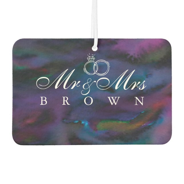 Désodorisant Pour Voiture Personnalisé M. & Mme smokey violettes couleur d'e (Devant)