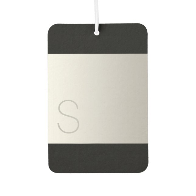 Désodorisant Pour Voiture Personnaliser le monogramme gris sur la masse d'ar (Devant)
