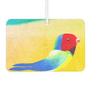 Désodorisant Pour Voiture Petit Oiseau Coloré à la Plage
