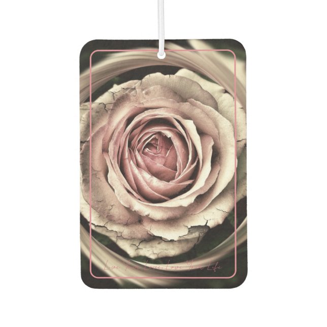 Désodorisant Pour Voiture Photo Air Freshener avec texte et Rose - HAMbyWG (Devant)