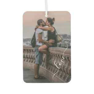 Désodorisant Pour Voiture Photo de couple amoureux personnalisée Texte d'amo