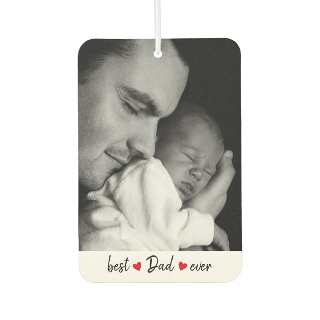 Désodorisant Pour Voiture Photo personnalisée Meilleur papa Ever 2 (Devant)