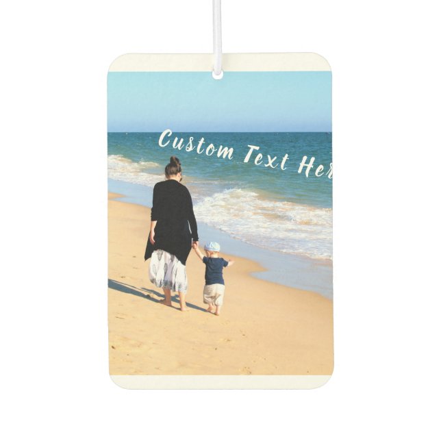 Désodorisant Pour Voiture Photo personnalisée Texte Air Freshener Votre fami (Devant)
