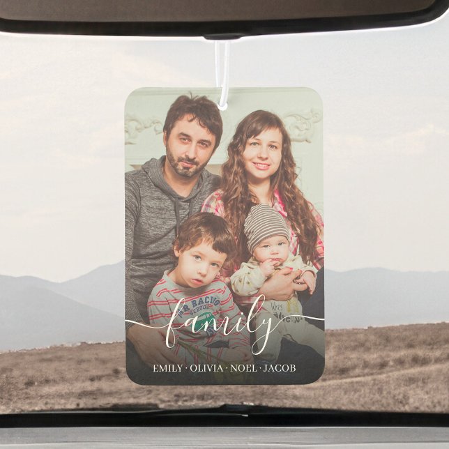 Désodorisant Pour Voiture Photos de famille préférées personnalisées Script  (Créateur téléchargé)
