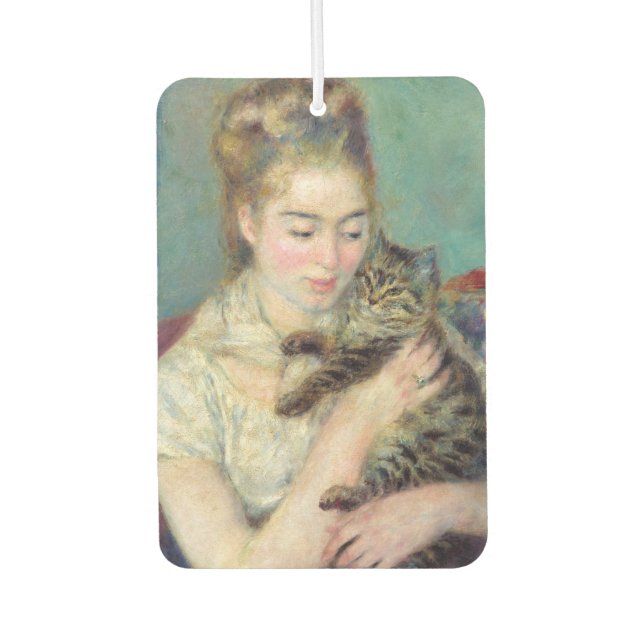 Désodorisant Pour Voiture Pierre-Auguste Renoir - Femme avec chat (Devant)