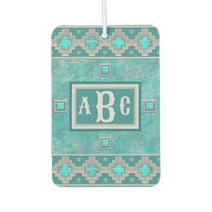 Désodorisant Pour Voiture Pierre turquoise géométrique personnalisée du sud-