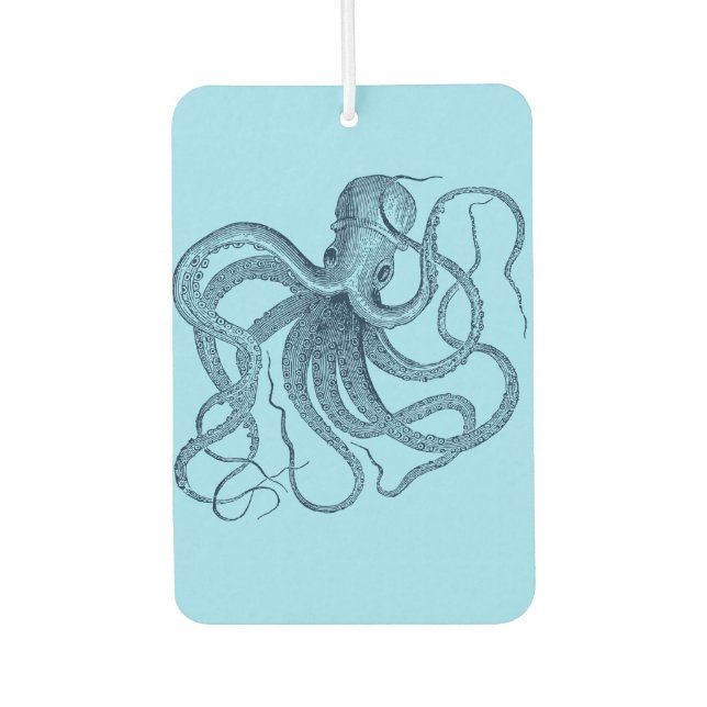 Désodorisant Pour Voiture Pieuvre bleu foncé illustration conception nautiqu (Devant)