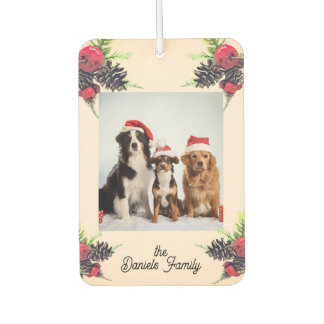 Désodorisant Pour Voiture Pine de style vintage cône et baies Photo de Noël