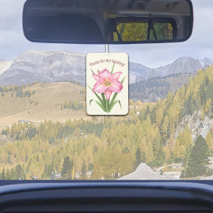 Désodorisant Pour Voiture Pink Daylily Flower Botanical Art personnalisé