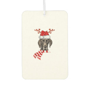 Désodorisant Pour Voiture Pointeur allemand Antlers Chien Père Noël Chris