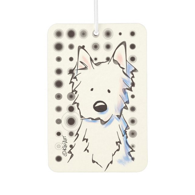 Désodorisant Pour Voiture Points Westie KiniArt (Devant)