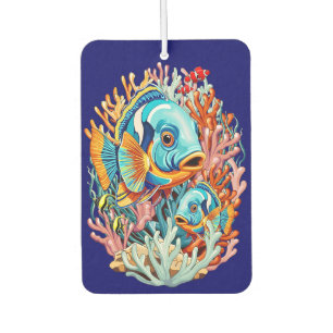 Désodorisant Pour Voiture Poissons Tropicaux Couleurs Vives Ambiance Été
