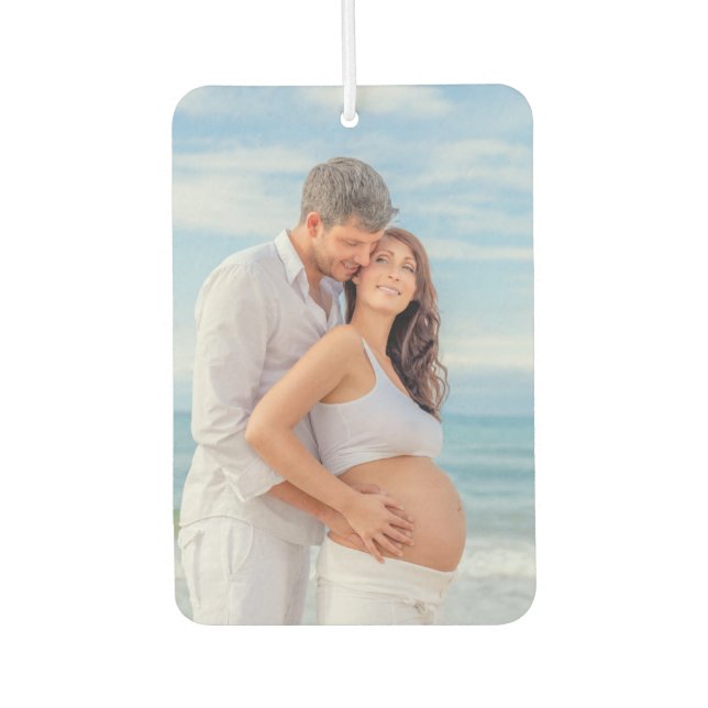 Désodorisant Pour Voiture Pompe photo personnalisée à bord Bois bleu (Devant)