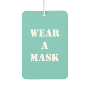 Désodorisant Pour Voiture Portez un masque, turquoise clair blanc minimalist