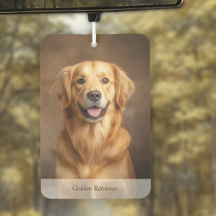 Désodorisant Pour Voiture Portrait de chien Golden Retriever