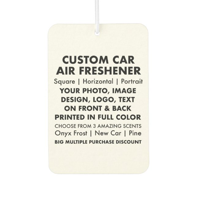 Désodorisant Pour Voiture PORTRAIT Personnalisé VOITURE AIR FRESHENER (Devant)