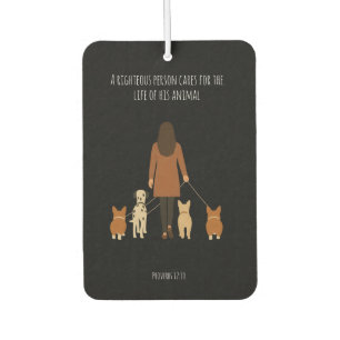 Désodorisant Pour Voiture Promeneuse de chiens féminine minimaliste élégante