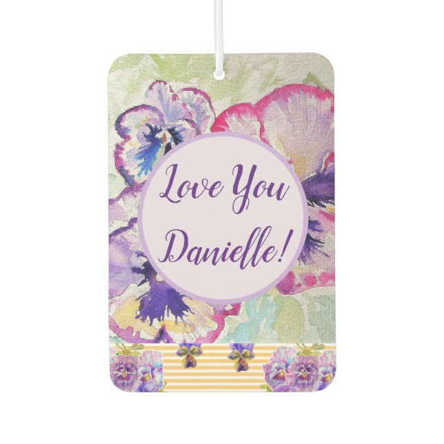 Désodorisant Pour Voiture Purple Pansy Flower Car Air Freshener (Devant)