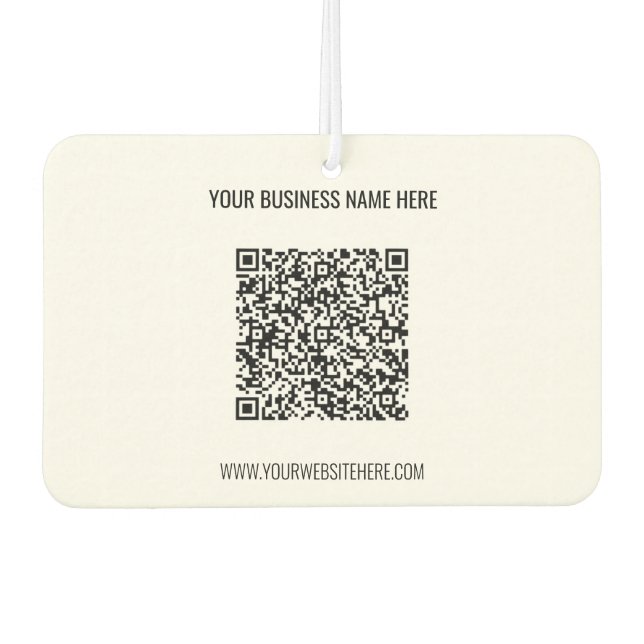 Désodorisant Pour Voiture QR Code et texte personnalisé Business Air Freshen (Devant)