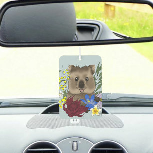 Désodorisant Pour Voiture Quokka Happy Australie Florale Bleu