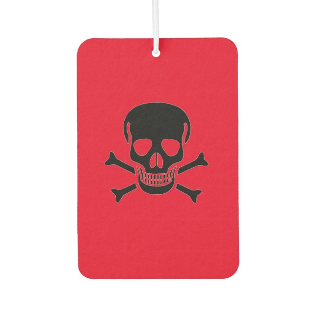 Désodorisant Pour Voiture Rafraîchiseur d'air de voiture rouge crâne noir (Devant)
