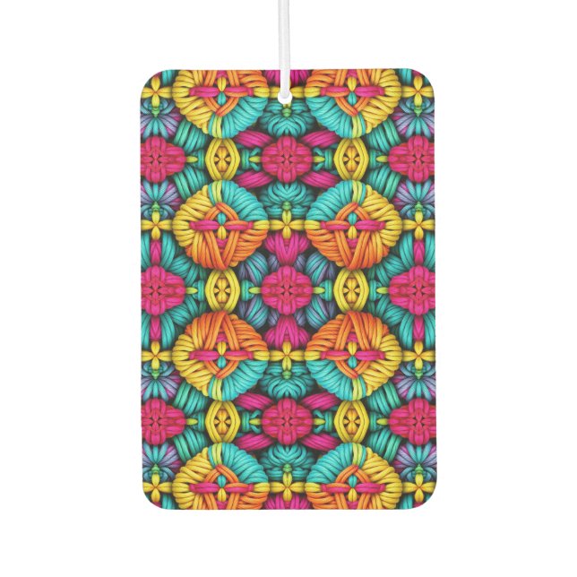 Désodorisant Pour Voiture Rainbow Knitted Bloom Pattern (Devant)