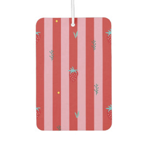 Désodorisant Pour Voiture rayure rouge et rose, design audacieux avec des fr
