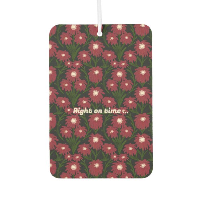 Désodorisant Pour Voiture Red Daisy Bouquet Watercolour Pattern Vintage (Devant)