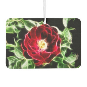 Désodorisant Pour Voiture Rose de fractales rouges