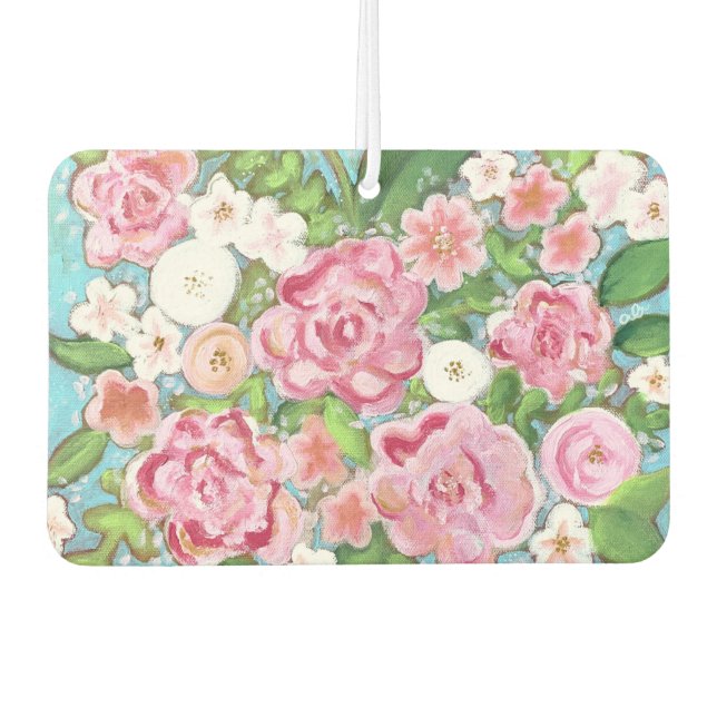 Désodorisant Pour Voiture Rose Floral Printemps fleurit Air Freshner (Devant)