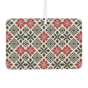 Désodorisant Pour Voiture Rouge noir blanc géométrique Keffiyeh Motif folklo