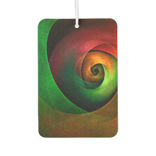Désodorisant Pour Voiture Rouge Vert Floral Moderne Art Abstrait Motif #21