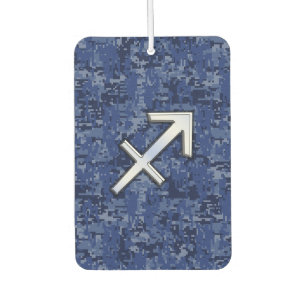 Désodorisant Pour Voiture Sagittarius Zodiac Sign on Navy Camouflage numériq
