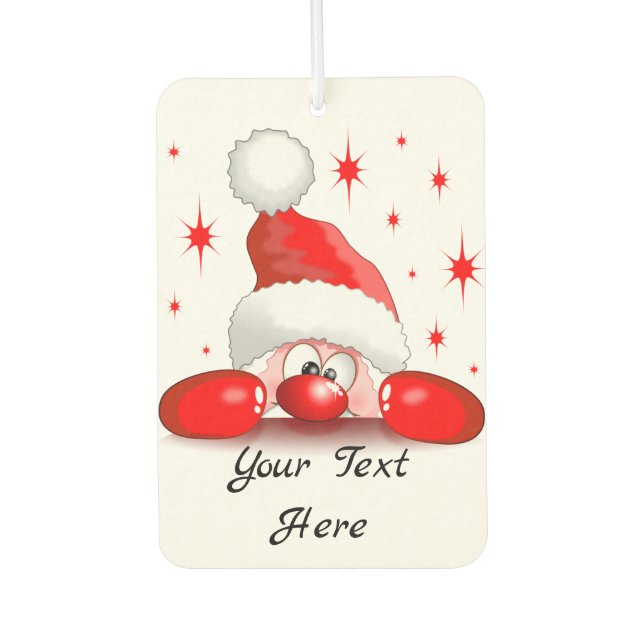 Désodorisant Pour Voiture Santa Cartoon Cute Peeking Character © BluedarkArt (Devant)