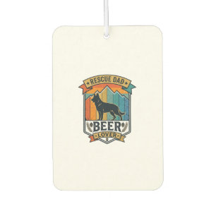 Désodorisant Pour Voiture Sauver Papa Amateur de Bière Chien Vintage Sunset_