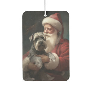 Désodorisant Pour Voiture Schnauzer avec Noël Festif du Père Noël
