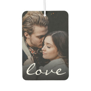 Désodorisant Pour Voiture Script d'amour photo recto verso personnalisé rend