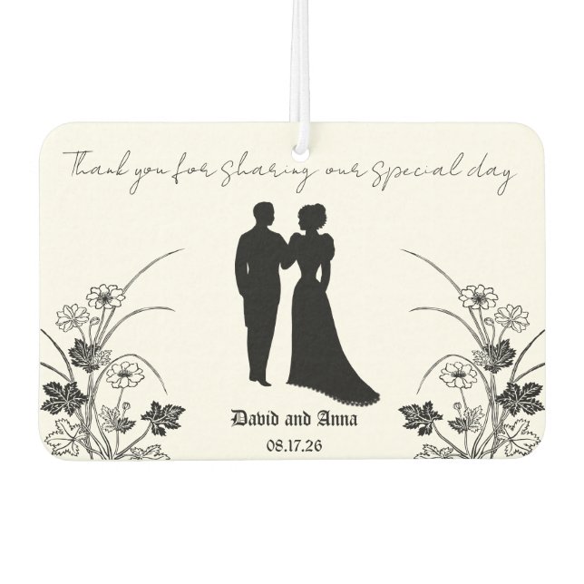 Désodorisant Pour Voiture Silhouette de mariage (Devant)