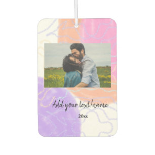 Désodorisant Pour Voiture simple nom minimal customisé monogramme couple