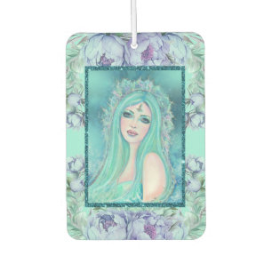 Désodorisant Pour Voiture Sirène avec fleurs art par Renee Lavoie