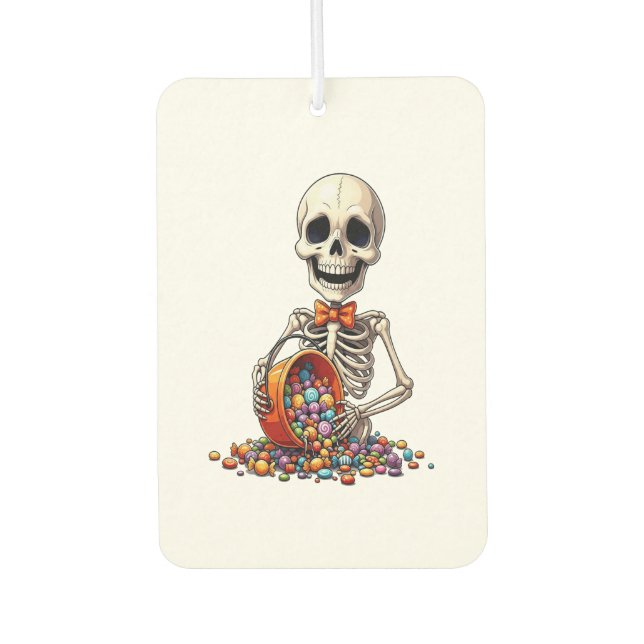 Désodorisant Pour Voiture Skeleton Candy Bowl Halloween (Devant)