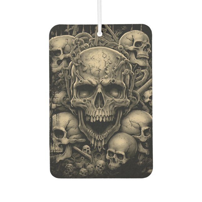 Désodorisant Pour Voiture Skulls Sepia Tone Bones Gothic Scary Lifestyle (Devant)