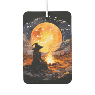 Désodorisant Pour Voiture Sorcière avec bougies et feu - Wicca Halloween 1