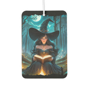 Désodorisant Pour Voiture Sorcière lire un livre - Wicca Halloween 2