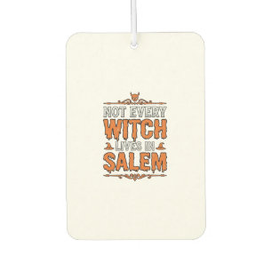 Désodorisant Pour Voiture Sorcière Vintage Salem Halloween Typographie Desig