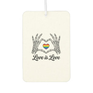 Désodorisant Pour Voiture Squelette Mains Arc-en-Ciel Cœur Amour Est Amour C